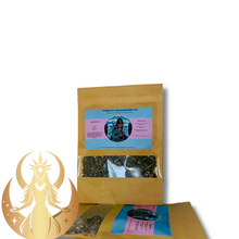 Load image into Gallery viewer, A womb healing tea in a Kraft paper bag with natural herbs to cleanse the womb.
