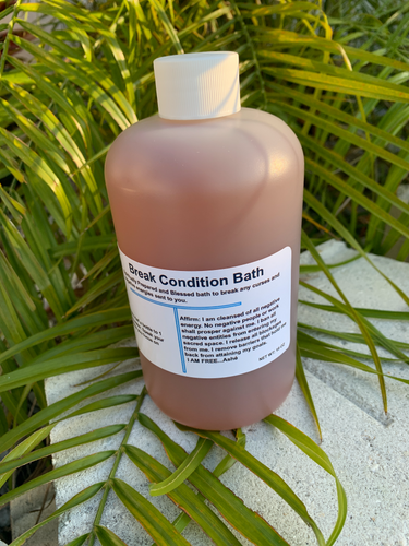 Cleanse negativity and remove witchcraft with our handcrafted Break Condition Bath. Infused with herbs and oils for cleansing rituals.